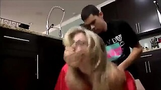 Young boy Fucks his Hot Mom in the Kitchen