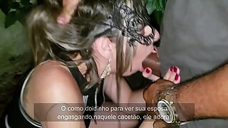 Cristina Almeida at a public square with a stranger with a huge dick, the condom broke because of his thick cock. Dogging 2 - Part 2/2